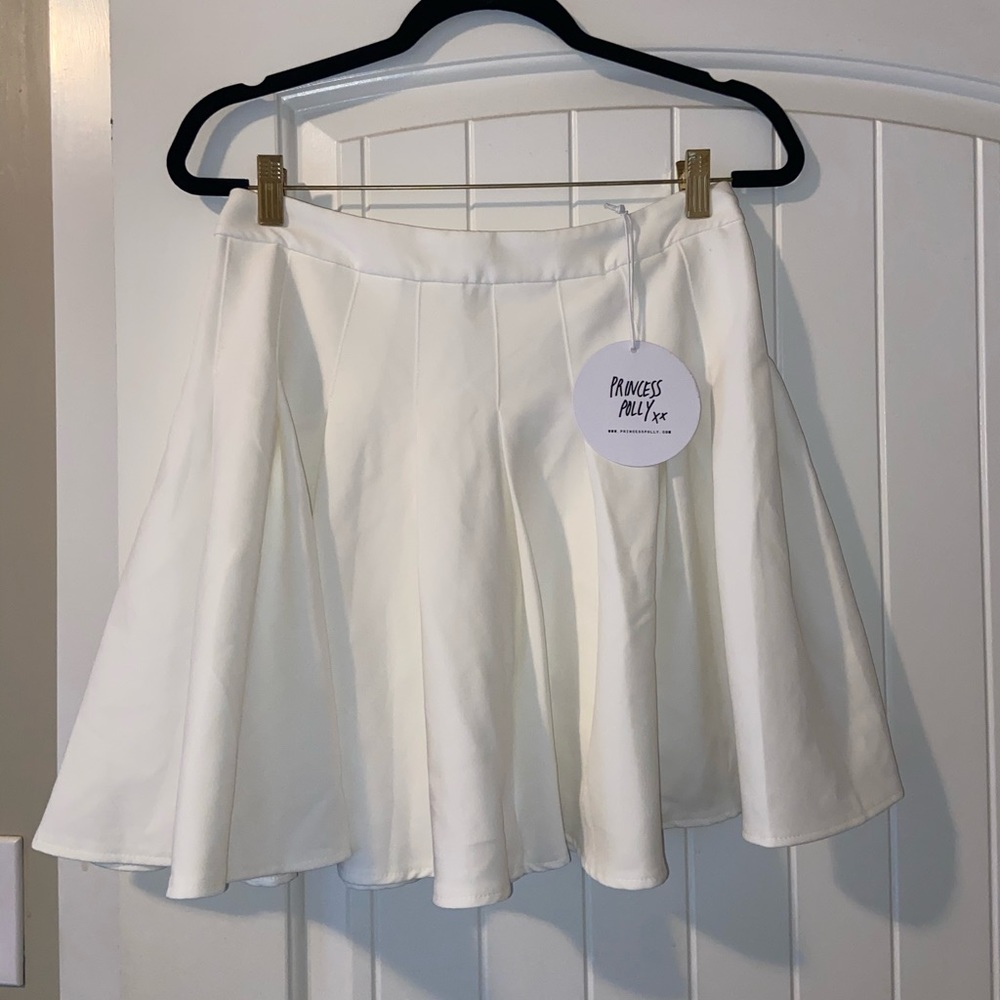 White Pleated Mini Skirt